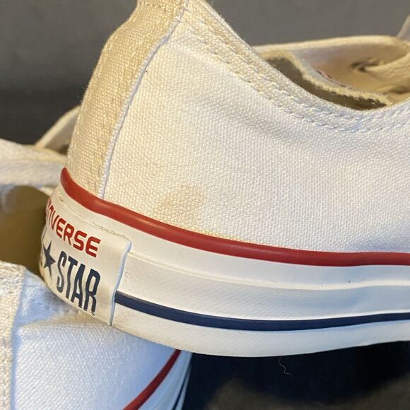 Converse White All Star Low Top Shoes Unisex Men's 6 Women's 8 - Picture 8 of 11